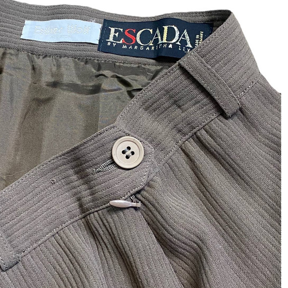 Vintage 80s Escada Womens High Waisted Wool Ribbed Pencil Skirt 10 - Picture 5 of 7